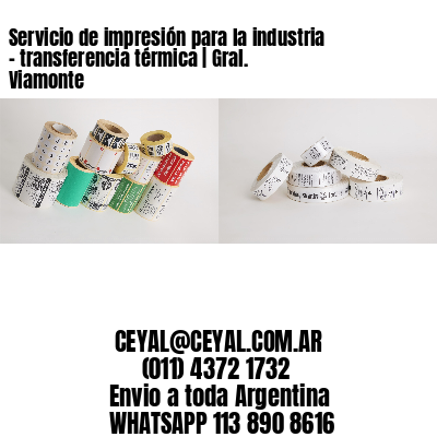 Servicio de impresión para la industria – transferencia térmica | Gral. Viamonte