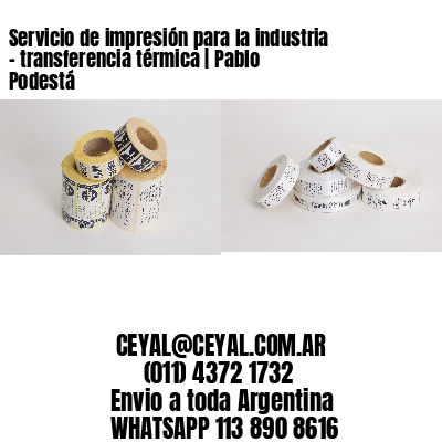Servicio de impresión para la industria – transferencia térmica | Pablo Podestá