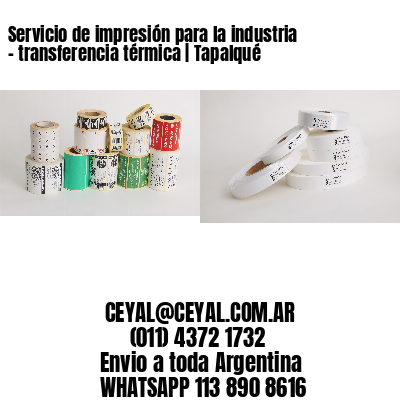 Servicio de impresión para la industria – transferencia térmica | Tapalqué