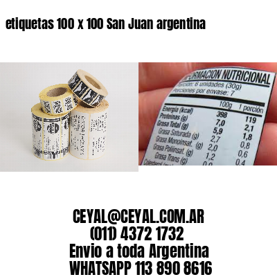 etiquetas 100 x 100 San Juan argentina