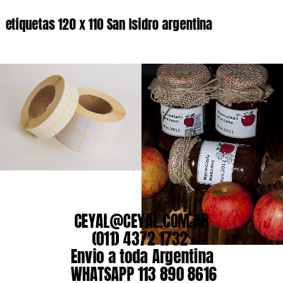 etiquetas 120 x 110 San Isidro argentina