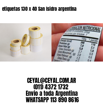 etiquetas 130 x 40 San Isidro argentina