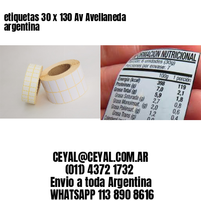 etiquetas 30 x 130 Av Avellaneda argentina