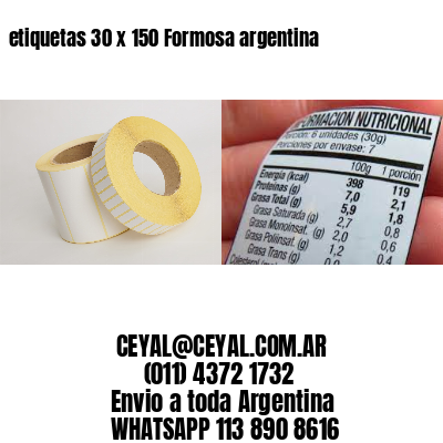 etiquetas 30 x 150 Formosa argentina