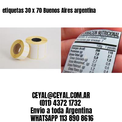 etiquetas 30 x 70 Buenos Aires argentina