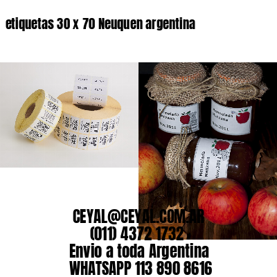 etiquetas 30 x 70 Neuquen argentina