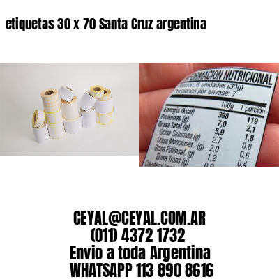 etiquetas 30 x 70 Santa Cruz argentina