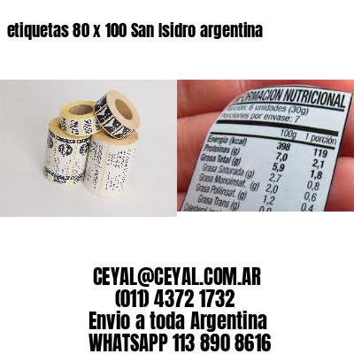 etiquetas 80 x 100 San Isidro argentina