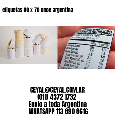 etiquetas 80 x 70 once argentina