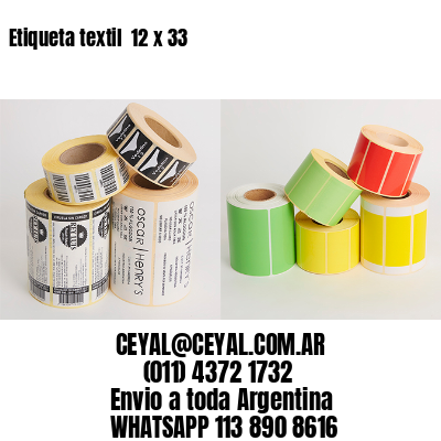 Etiqueta textil  12 x 33