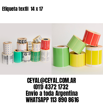 Etiqueta textil  14 x 17