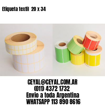 Etiqueta textil  20 x 34