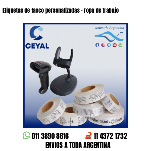 Etiquetas de fasco personalizadas - ropa de trabajo