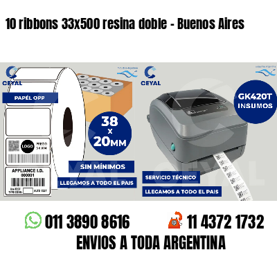 10 ribbons 33x500 resina doble - Buenos Aires