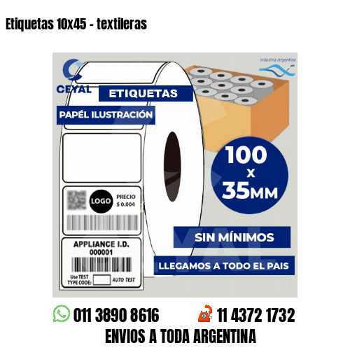Etiquetas 10x45 - textileras