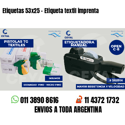 Etiquetas 53x25 - Etiqueta textil imprenta