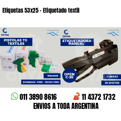 Etiquetas 53x25 - Etiquetado textil