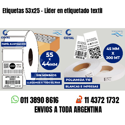 Etiquetas 53x25 - Líder en etiquetado textil