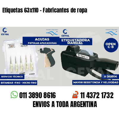 Etiquetas 63x110 - Fabricantes de ropa