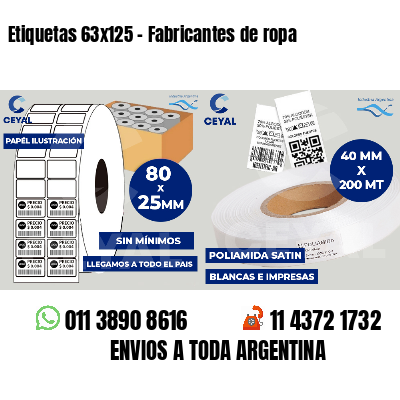 Etiquetas 63x125 - Fabricantes de ropa