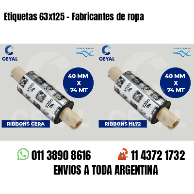 Etiquetas 63x125 - Fabricantes de ropa