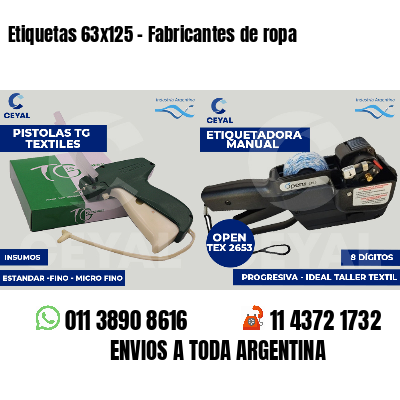 Etiquetas 63x125 - Fabricantes de ropa