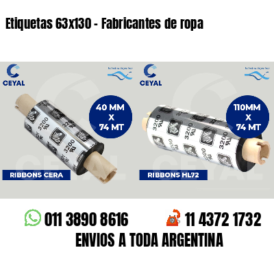 Etiquetas 63x130 - Fabricantes de ropa