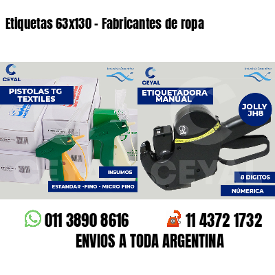 Etiquetas 63x130 - Fabricantes de ropa