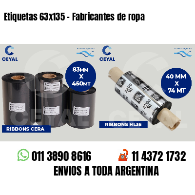 Etiquetas 63x135 - Fabricantes de ropa