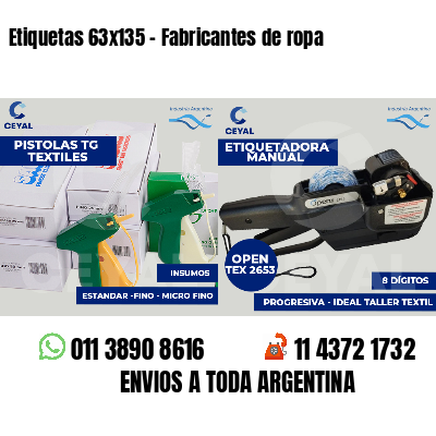 Etiquetas 63x135 - Fabricantes de ropa