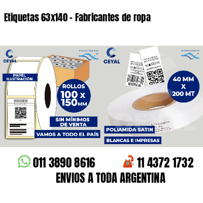 Etiquetas 63x140 - Fabricantes de ropa