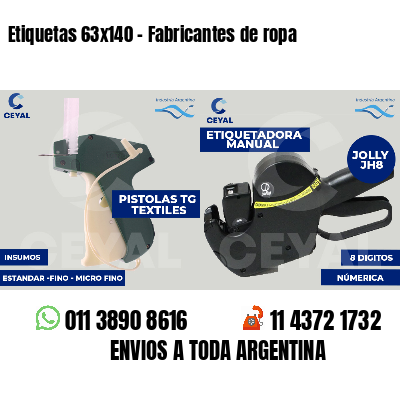 Etiquetas 63x140 - Fabricantes de ropa