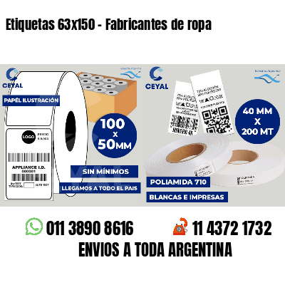 Etiquetas 63x150 - Fabricantes de ropa