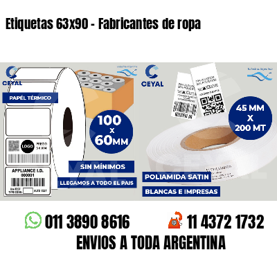 Etiquetas 63x90 - Fabricantes de ropa