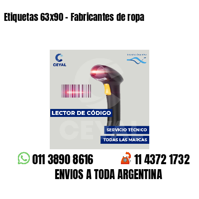 Etiquetas 63x90 - Fabricantes de ropa