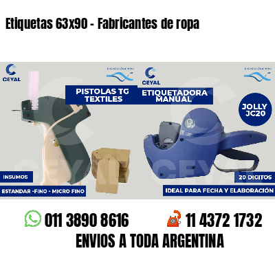 Etiquetas 63x90 - Fabricantes de ropa