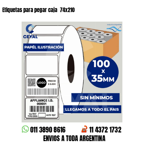 Etiquetas para pegar caja  74×210