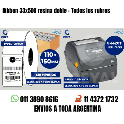 Ribbon 33x500 resina doble - Todos los rubros