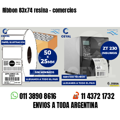 Ribbon 83x74 resina - comercios