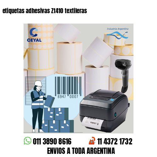 etiquetas adhesivas Zt410 textileras