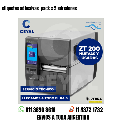 etiquetas adhesivas  pack x 5 edredones