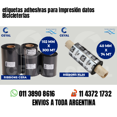 etiquetas adhesivas para impresión datos Bicicleterías