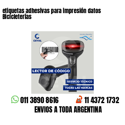 etiquetas adhesivas para impresión datos Bicicleterías