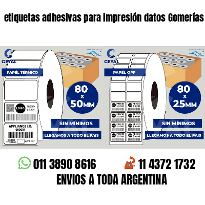 etiquetas adhesivas para impresión datos Gomerías