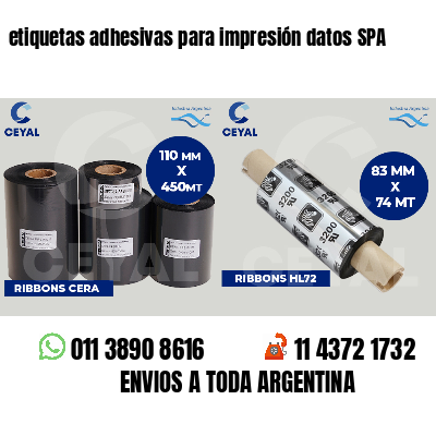 etiquetas adhesivas para impresión datos SPA