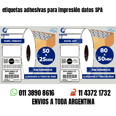 etiquetas adhesivas para impresión datos SPA