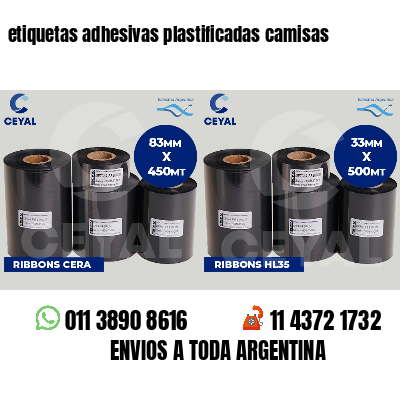 etiquetas adhesivas plastificadas camisas