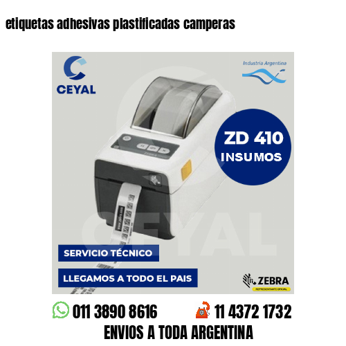 etiquetas adhesivas plastificadas camperas