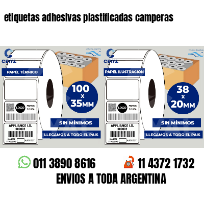 etiquetas adhesivas plastificadas camperas