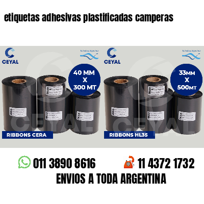etiquetas adhesivas plastificadas camperas